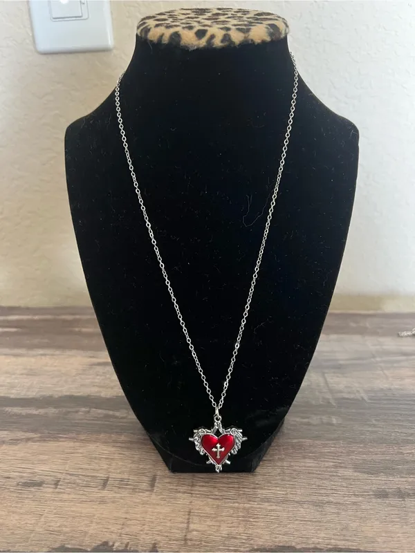 Gothic/Punk 18” Stainless Steel Silver Pendant Necklace NWT - Image 2