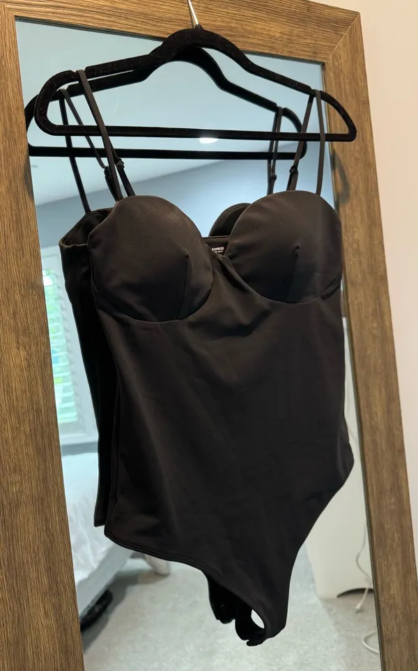 Express Black Corset Bustier Bodysuit - Image 2