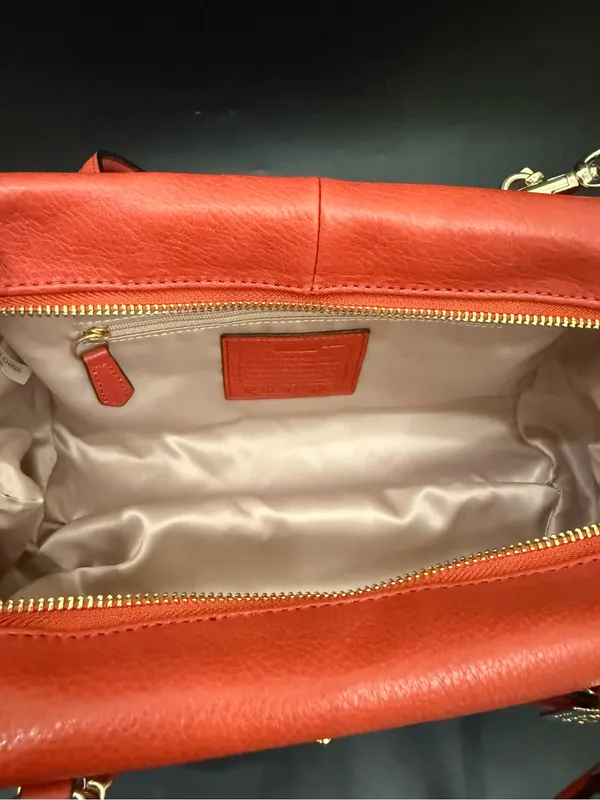 COACH 25169 Madison Madeline Orange Pebbled Leather East/West Satchel Crossbody - Image 11