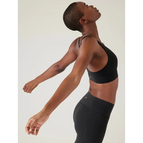 New Athleta S Transcend (Serenity) Plunge Sports Bra Small A-C Black - Image 4