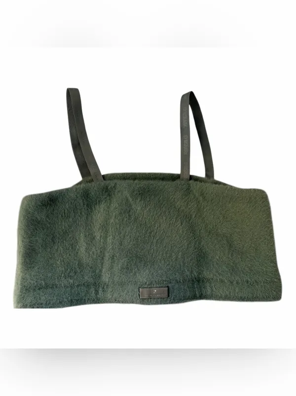 GymShark Whitney Simmons Eyelash Knit Bandeau Tank - Leaf Green - Image 2