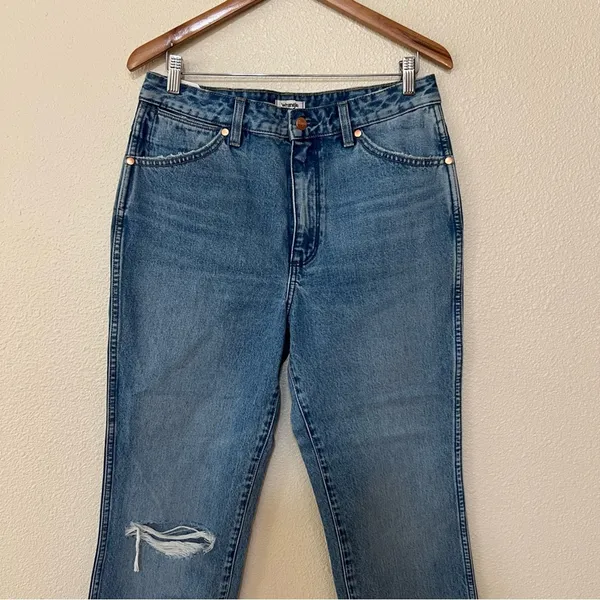 Wrangler Wild West 603 High Rise Straight Ripped Knee Jeans NEW 29 x 28 - Image 3