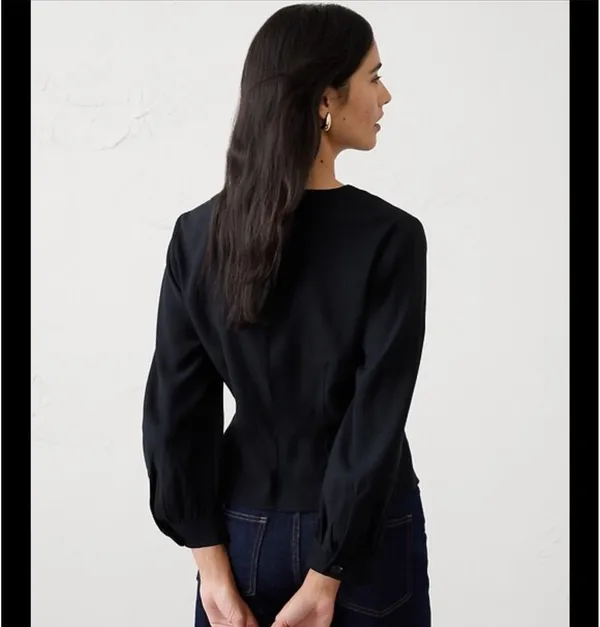 Banana republic black blouse - Image 2