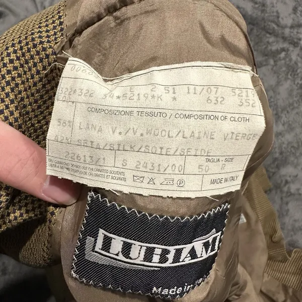 Lubiam Blazer Sports Coat Jacket Men's 50R Wool/Silk Plaid‎ Made In Italy - Image 9