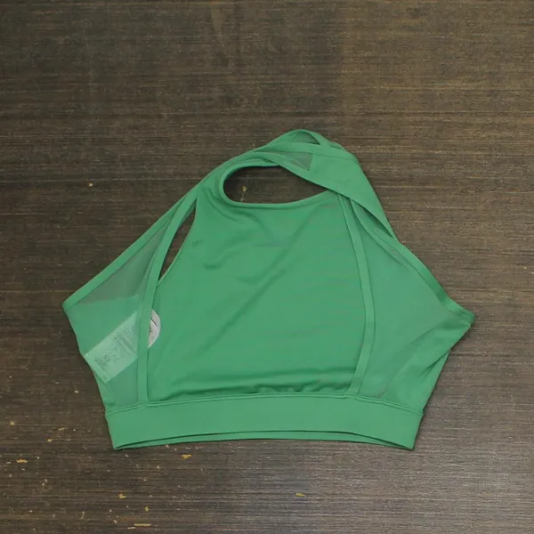 Reebok Womens Halted Unlined Open Mesh Back Sports Bra Green XS - Image 2
