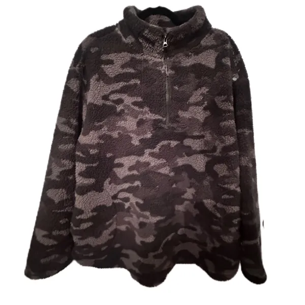 Koolaburra by UGG Womens Camo Sherpa Fleece Quarter Zip Pullover Sweatshirt XL - Image 3