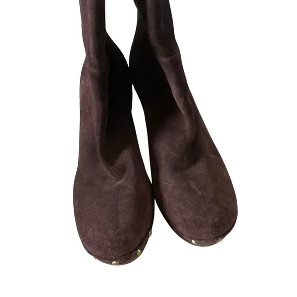 Banana republic brown suede leather platform boots women’s size 9.5 pull-on boot - Image 3