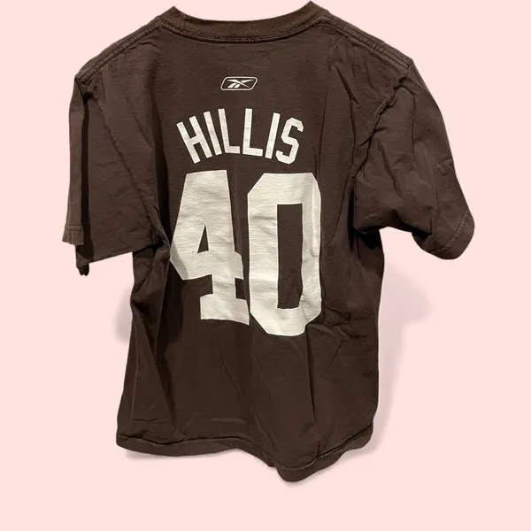 Reebok Cleveland Browns football t-shirt Hillis #40 sports nostalgia - Image 3