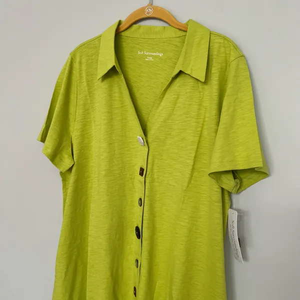 NEW NWT Soft Surroundings Lime Green Midi Dress - Image 2