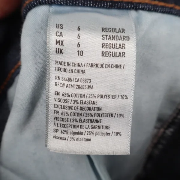 American Eagle Jeans Womens 6 Super Super Stretch X Dark Blue Skinny Excellent - Image 3