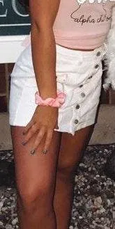 Mignon Jean White Denim Skirt - Image 2