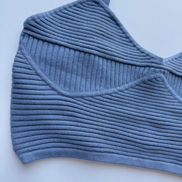 Aerie NWT Take Charge Sweater Corset Tank Top Cropped Blue Size Large L NEW - Image 3