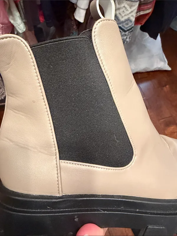 🥾🥾🥾BOGOHO🥾🥾🥾Women's Chunky Chelsea Combat Boot in Taupe-9 - Image 6