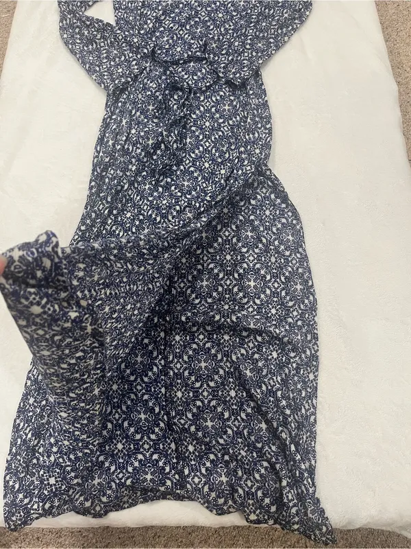 Lulus Blue & White Tile Print Maxi Dress - Small - Image 2