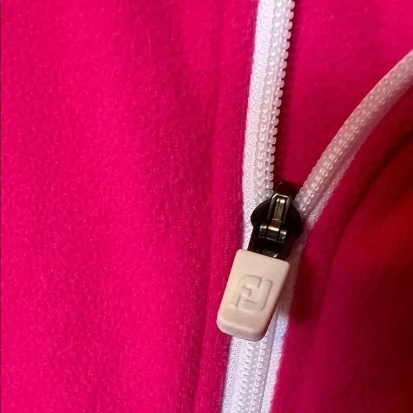 FOOTJOY Fleece Jacket‎ Women Medium Hot Pink Asymmetrical Zip Thumbholes Golf - Image 6