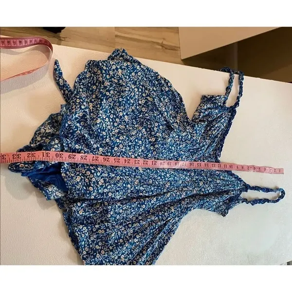 Princess Polly Blue Floral Romper Dress sz : 4 Cottagecore Mini - Image 6