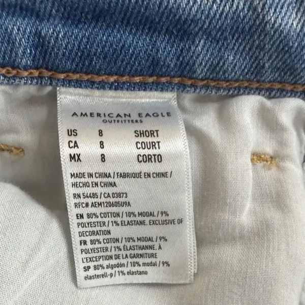 American Eagle Outfitters Distressed Blue Ankle Jeans - Image 6