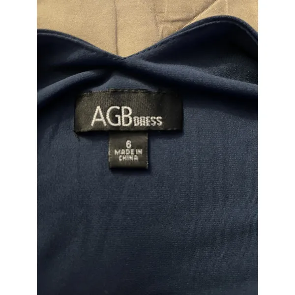 AGB Dress Sz 6 Blue Rhinestones Festival Evening Party Elegant Cocktail Retro - Image 10
