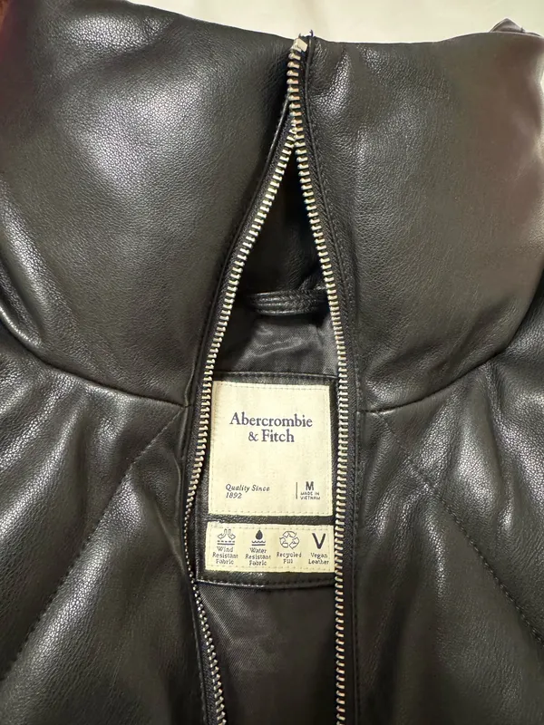 Abercrombie Leather Puffer Jacket - Image 3