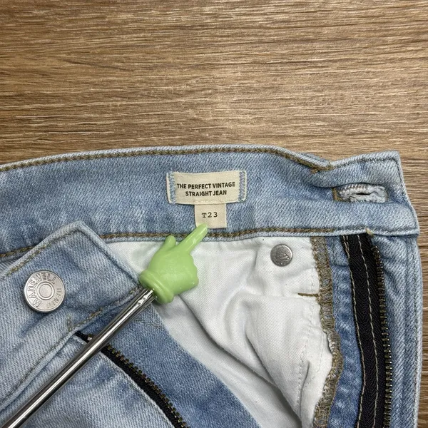 Madewell Perfect Vintage Straight Jean Womens 23T High Rise Hemp Blend Blue - Image 4