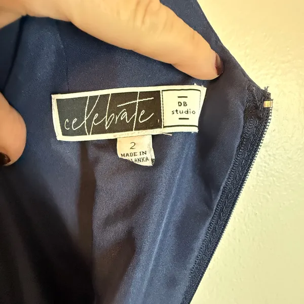 Celebrate DB Studio Off The Shoulder MOB Prom Homecoming Navy Blue Size 2 NWT - Image 11