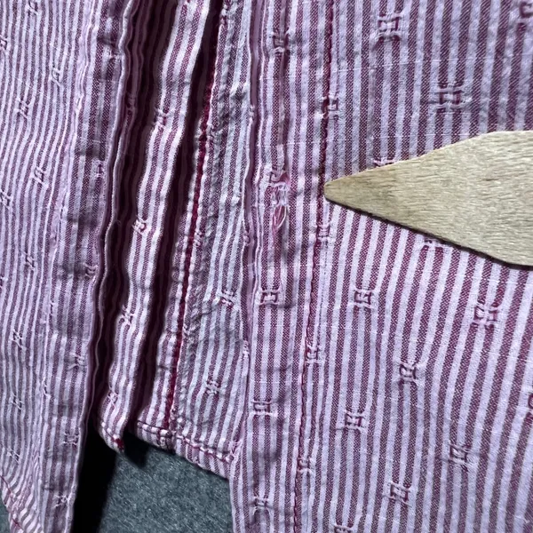 Free People Striped Button Down Shirt Pink White Oversized‎ Small - Image 7
