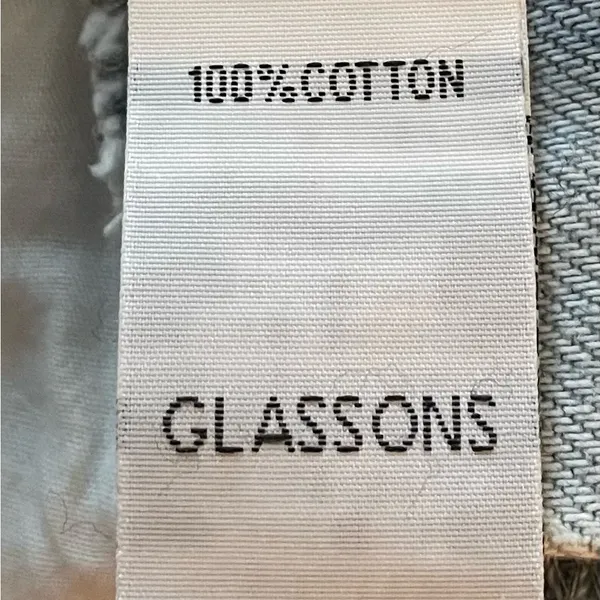 Glassons Denim light wash distressed overall shorts romper, size 8 boho casual - Image 2