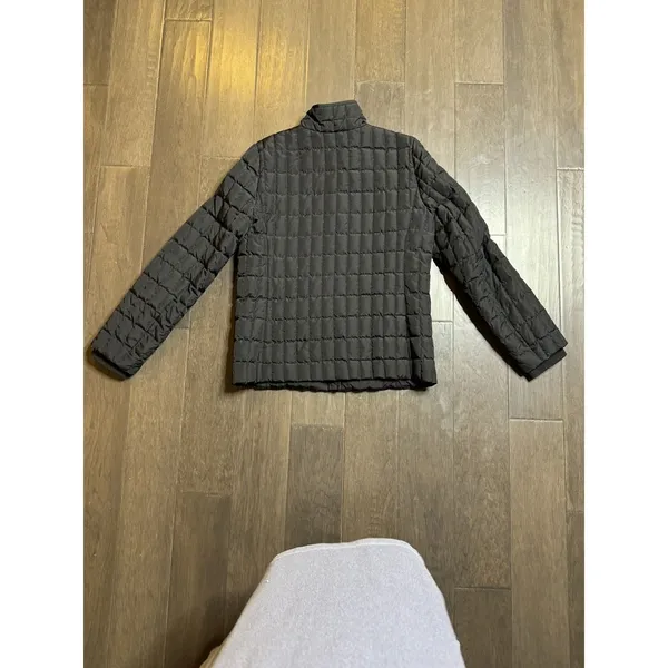 J. Crew Black Quilted Down Zip Up Jacket Coat Women's Size‎ Medium Black Classic - Image 5