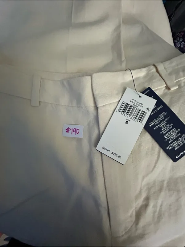 Polo By Ralph Lauren Classic Women’s Cream Straight-Leg Hemp Pants SZ 6 NWT - Image 8