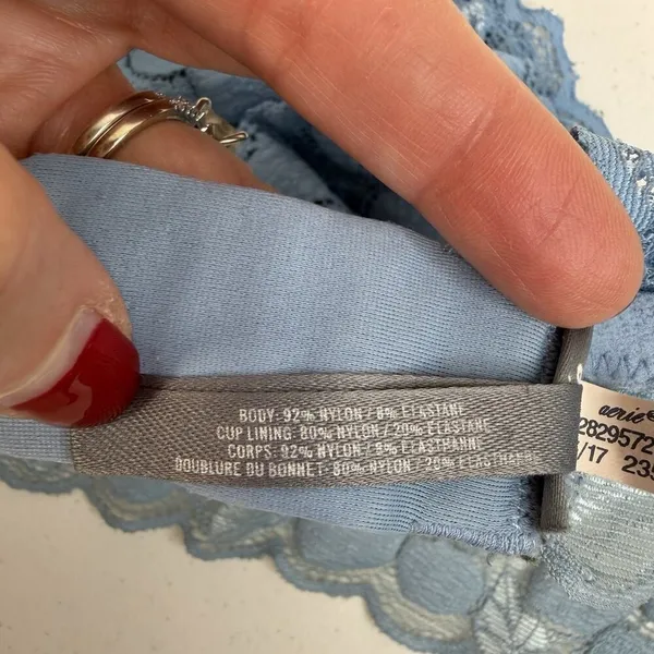 Aerie L Large Lace Bralette‎ Bra Wireless Blue Racerback Pullover Lightly Lined - Image 12