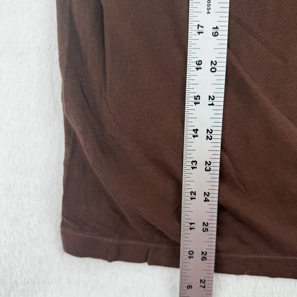 Skims Brown Crew Neck T-Shirt‎ Top Modal Blend Women's Medium Soft Casual Tee - Image 4