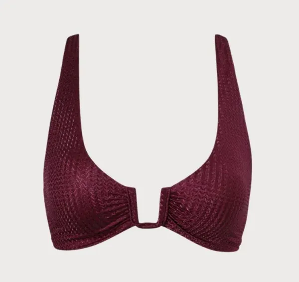 Berlook Burgundy Geometric U Neck Bikini Top ONLY 62 - Image 6