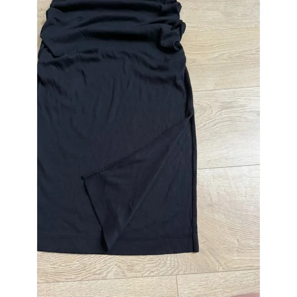 NWT Michael Stars‎ Wren ruched midi ultra rib Black high neck stretch size XL - Image 6