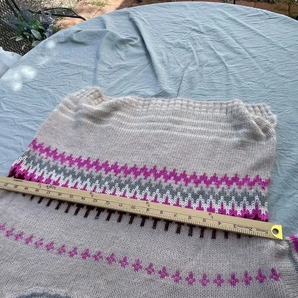 Solutions size L Fair Isle oversized casual sweater Pink Size L - Image 7
