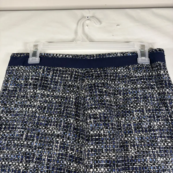 Brooks Brothers‎ Navy Blue White Tweed Wool Blend Skirt Size 6 Italian Fabric - Image 3