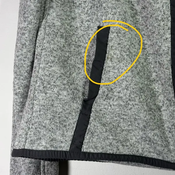 Lululemon‎ Its Fleecing Cold Zip Up Jacket Heathered White Dark Carbon Size 6 - Image 6