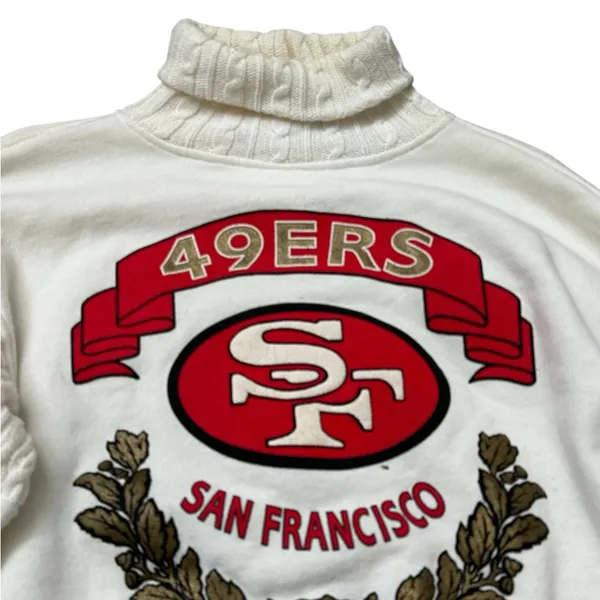Vintage Spirit Cliff Engle SF 49ers Turtleneck Sweatshirt 90s Size Large - Image 5
