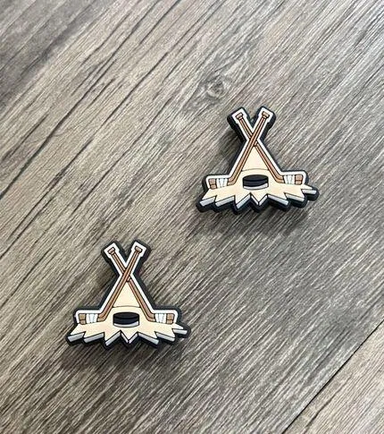 Hockey Sticks Team Sports Charm For Crocs Shoe Charms Bracelet - 2 Pieces - Image 2