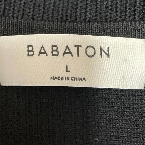 Aritzia Babaton Women's Black Sweetheart Ribbed Knit Pullover Sweater Top Size L - Image 4