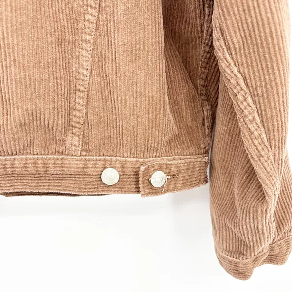 Princess‎ Polly Women Brown Western Boho Oversized Corduroy Trucker Jacket M/L - Image 9