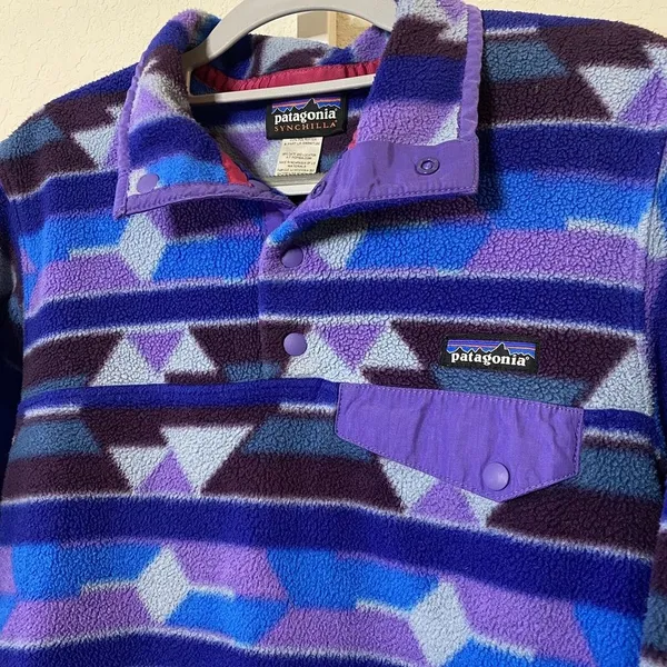 Patagonia Synchilla Multicolor Geometric‎ Aztec Fleece Pullover Jacket Sz XS - Image 2