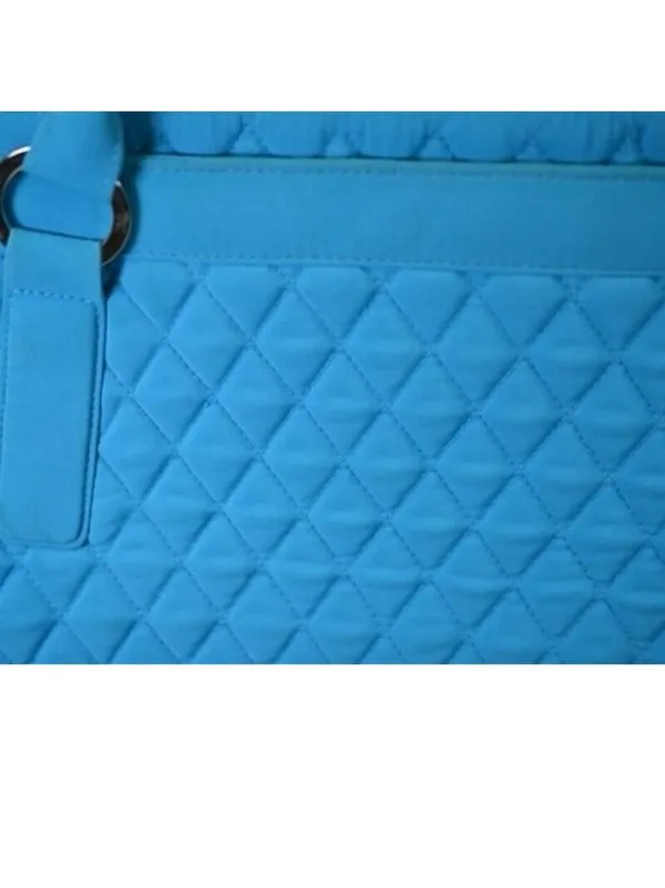 Vera Bradley Quilted Blue Shoulder Bag One Size Green Interior - Image 7