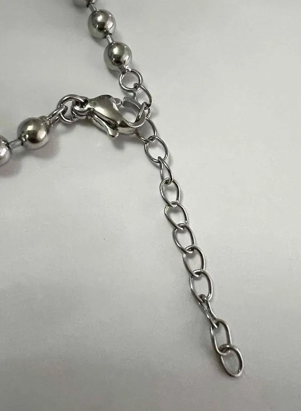 Anthropologie Gold Silver Plated Dangling Coins Necklace Beaded Chain stainless steel jewelry - Image 3