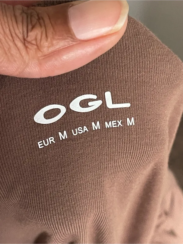 OGL Brown Ruched Crossover Padded Top Sz M - Image 7