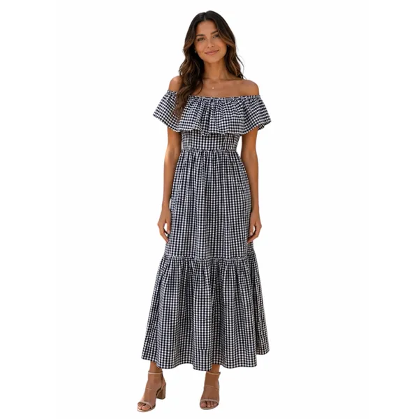 Chelsea 28 Gingham Off Shoulder Maxi Dress Women’s Size 4 Cottagecore NWT Ruffle - Image 13