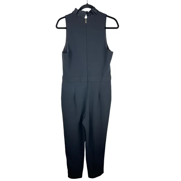 Trina Turk Black Ruffle Neck Sleeveless Jumpsuit Size 8 - Image 3
