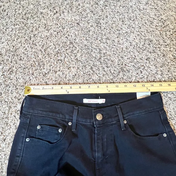 Levis 505 Straight‎ Leg Jeans Womens 28 Black Stretch Mid Rise Denim Pants - Image 4