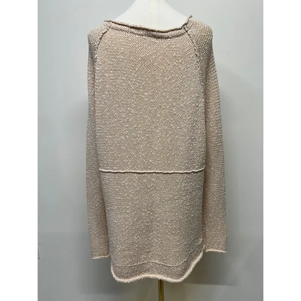 Free People Bright Lights Open Knit Dolman Sweater Cream Medium Beach Coastal‎ - Image 3