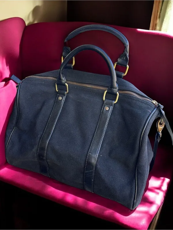Victoria's Secret Black Canvas Weekend Travel Duffel Bag - Image 11