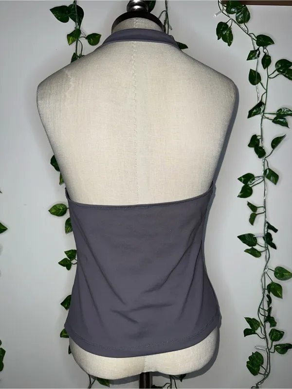 Have It All Backless Halter Top by Intimately Free People Grey - Image 2